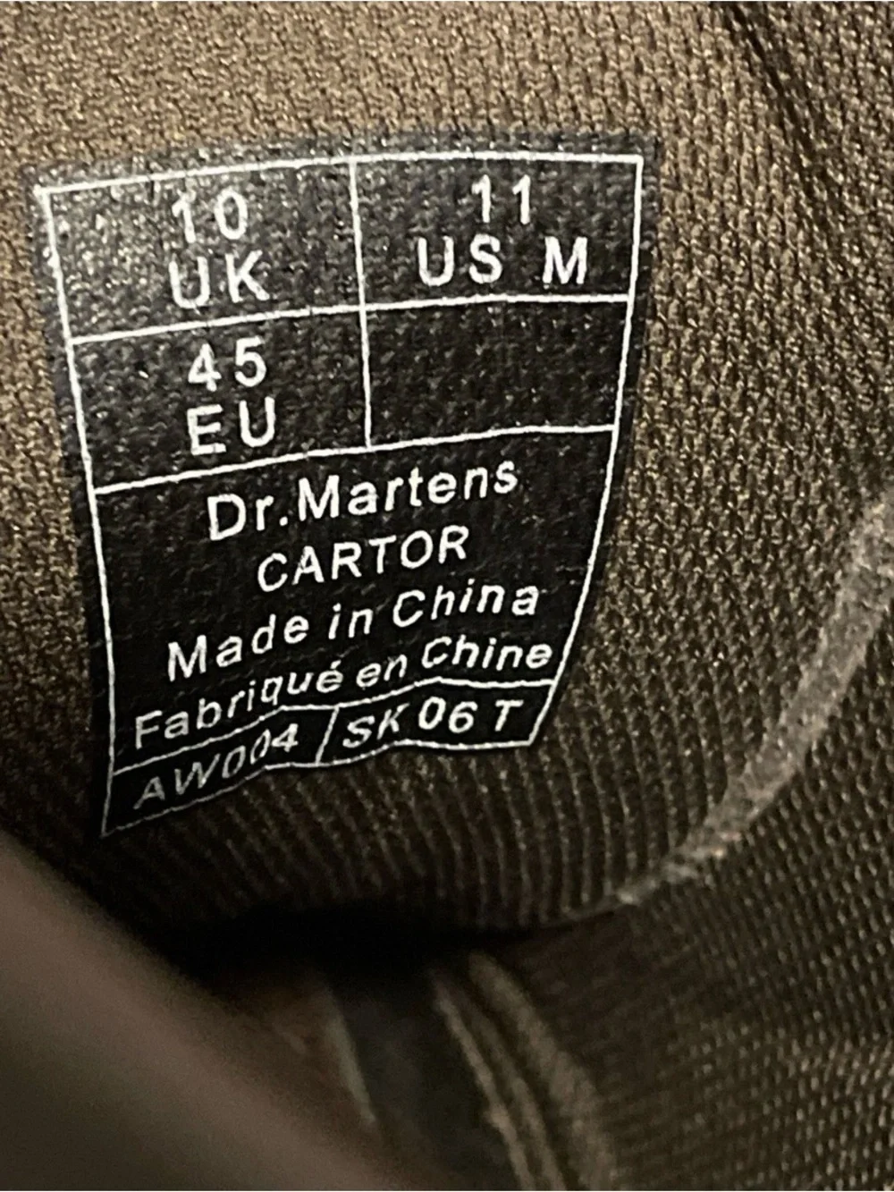 Dr. Martens Cartor AW004 Brown Leather Airwair Combat Boots Men's Size 11